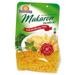 Balviten makaron świderki niskobiałkowy PKU 250g