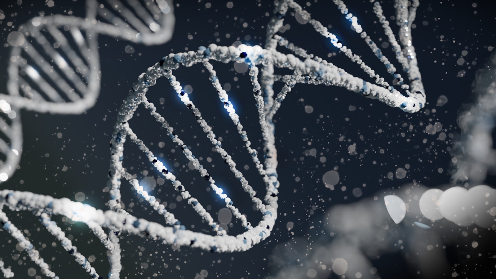Świecąca struktura podwójnej helisy DNA
